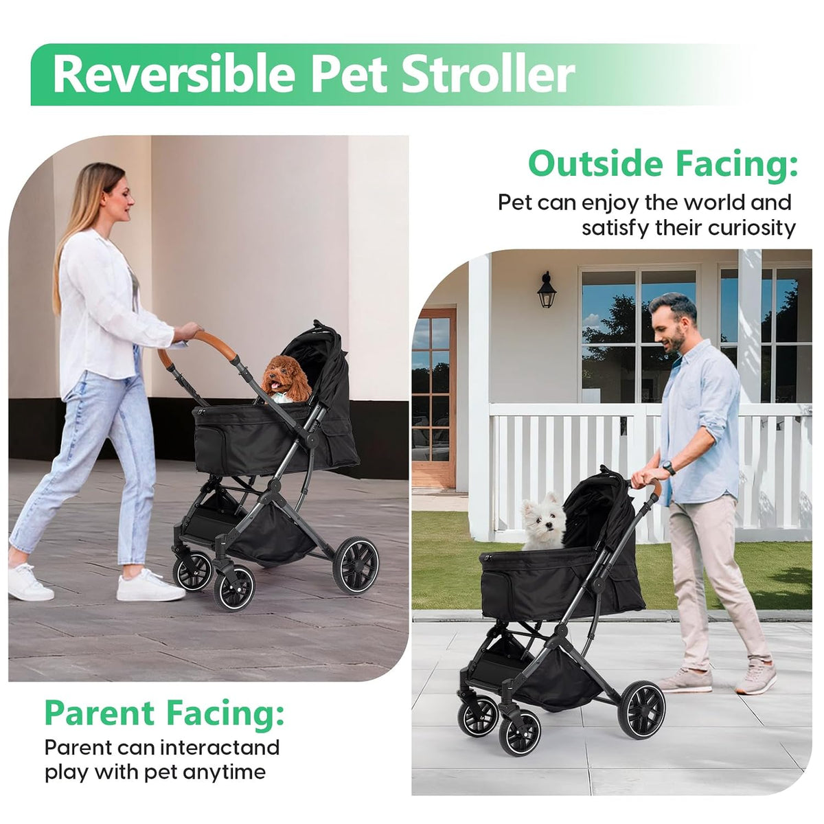 pet stroller for small/medium dogs & cats up, close-up detail
