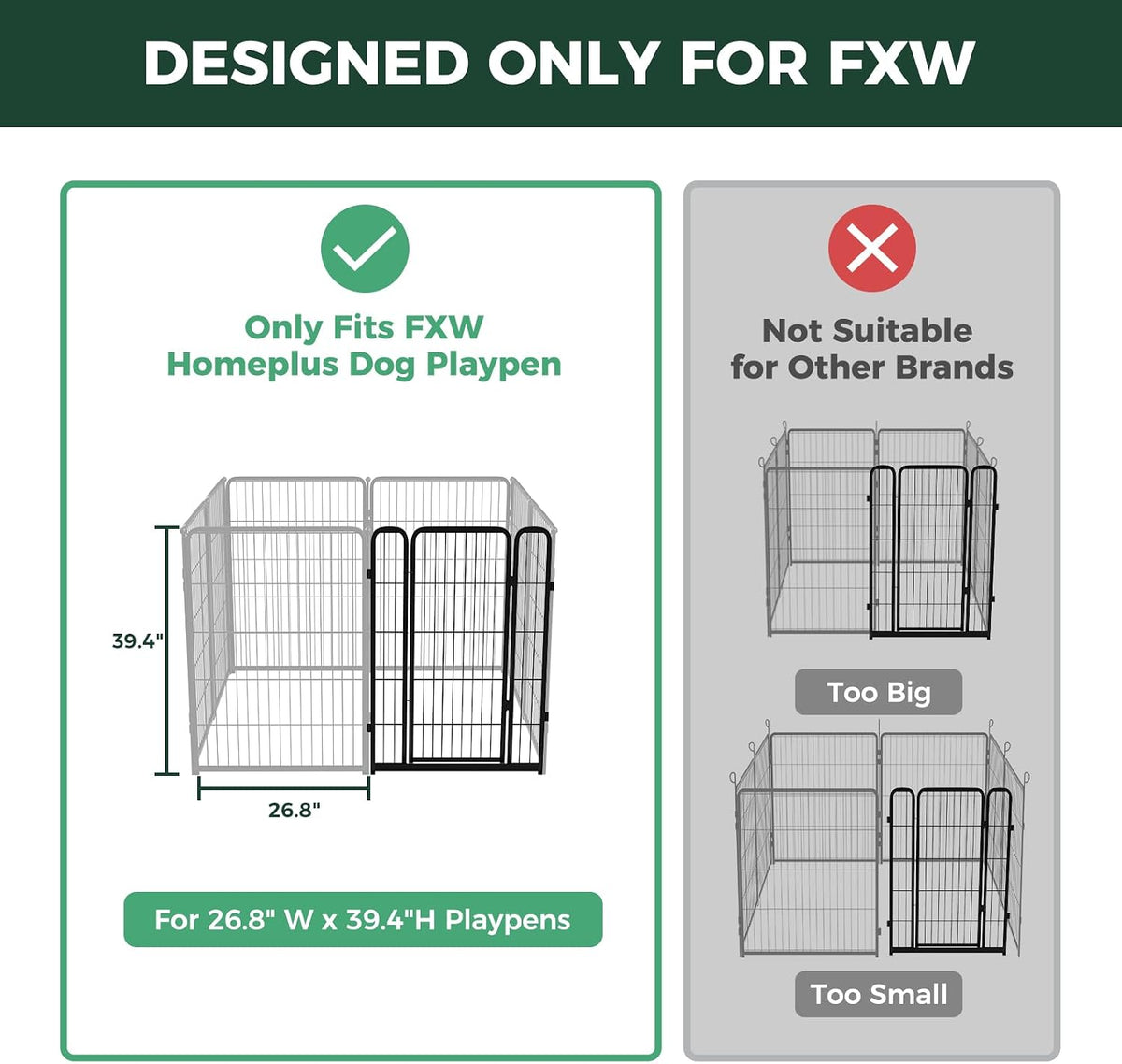 fxw add-on gate panel for indoor dog playpen shown in use