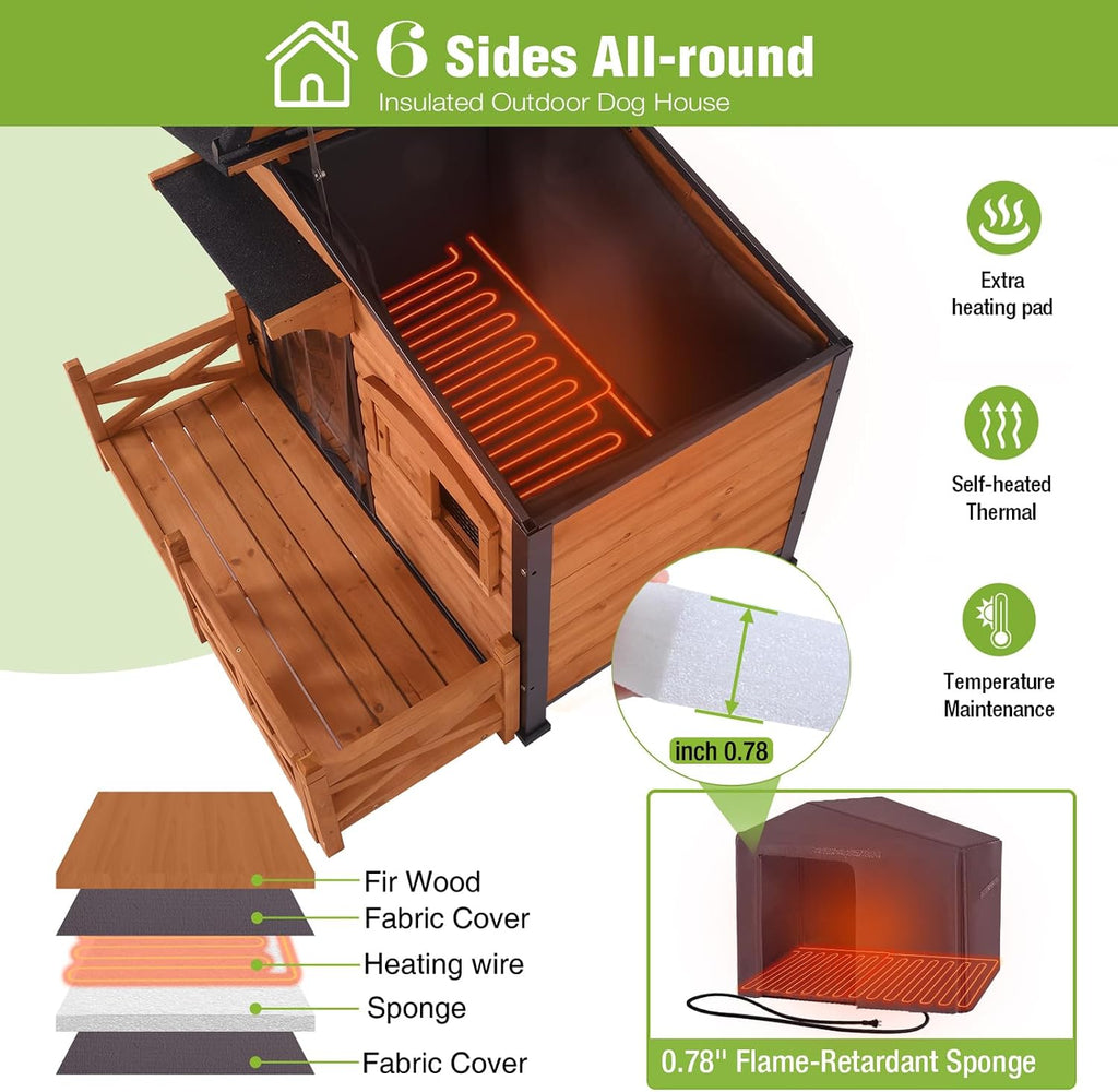 gutinneen large heated dog house outdoor insulated dog shown in use