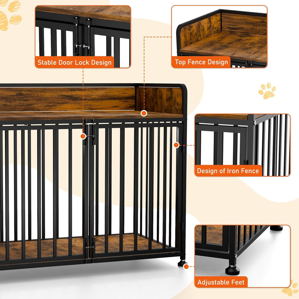 furniture style dog crate, large dog kennel indoor, side view