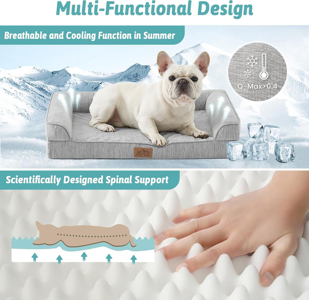 cozy kiss cooling dog bed for large dogs shown in use