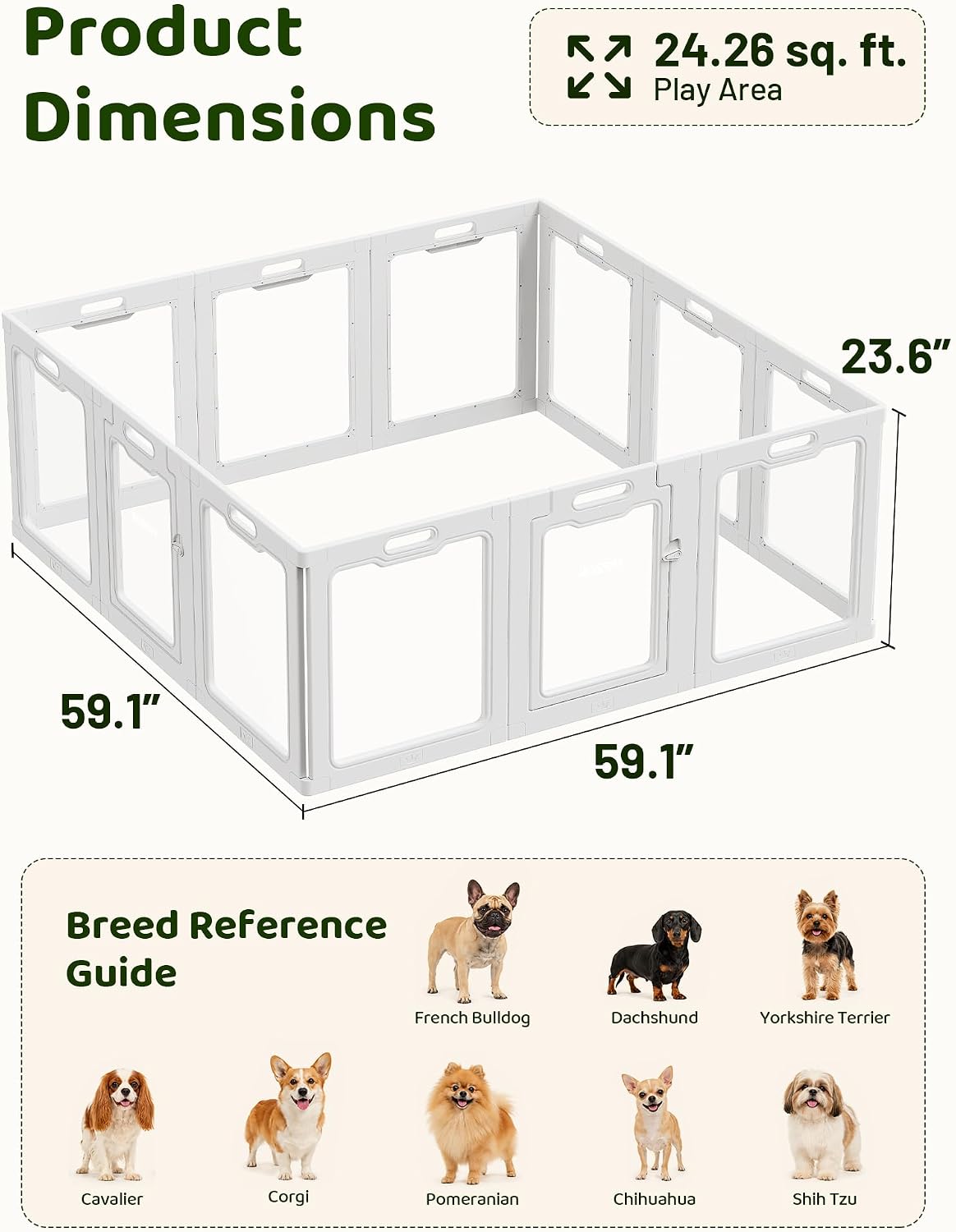 rossny puppy playpen for indoor, 12-panel acrylic pet on a desk or shelf