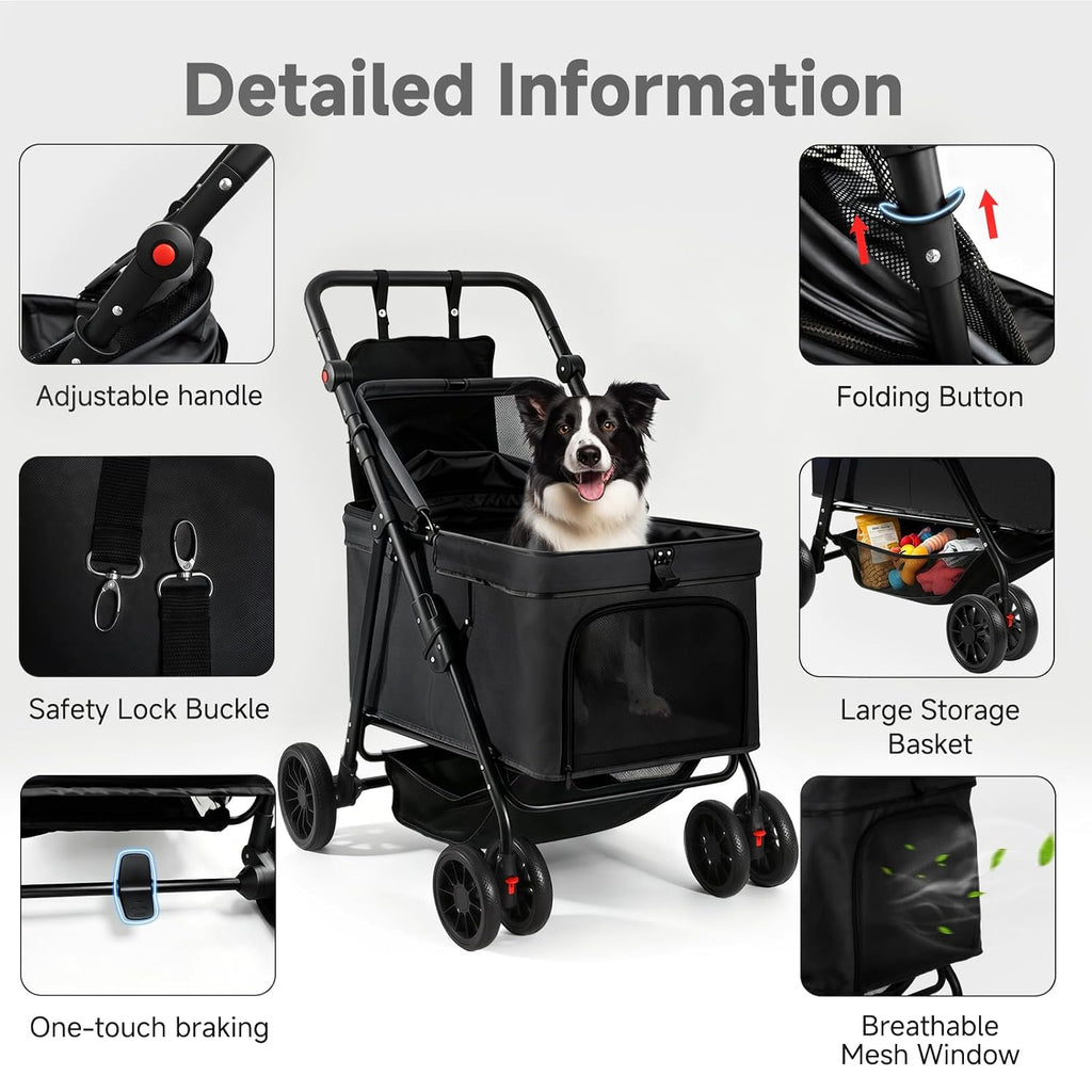 dog stroller for large & medium dogs (up, close-up detail