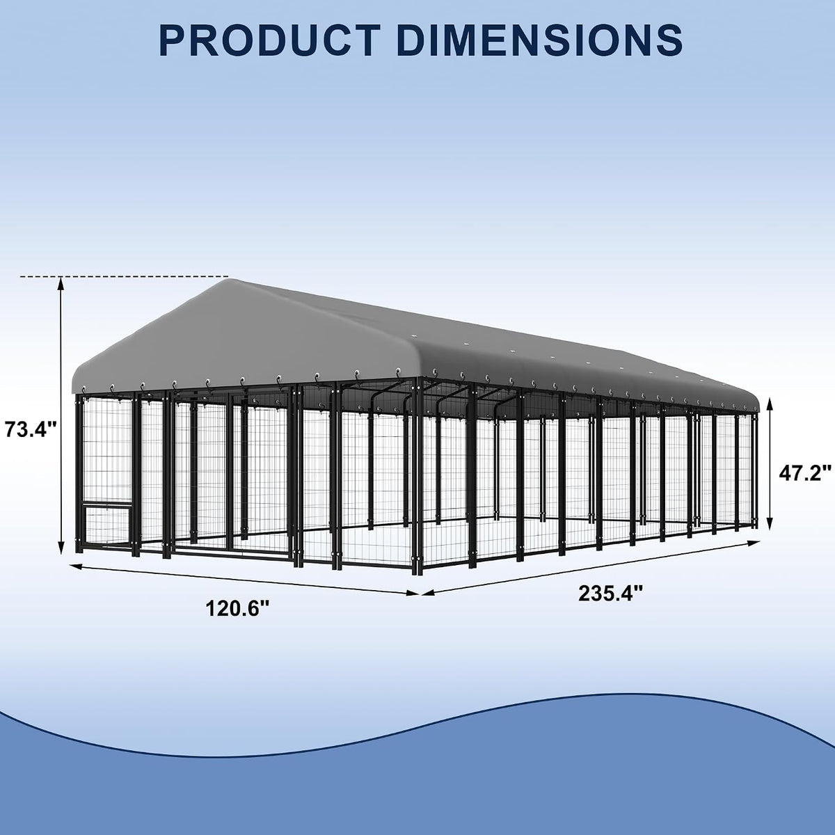 10x20ft large dog kennel outside heavy duty dog shown in use