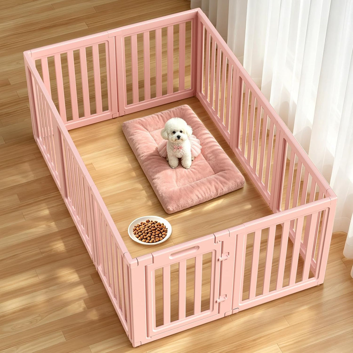 dog playpen indoor,puppy playpen,pink 30.3" h,10 panels, main product view