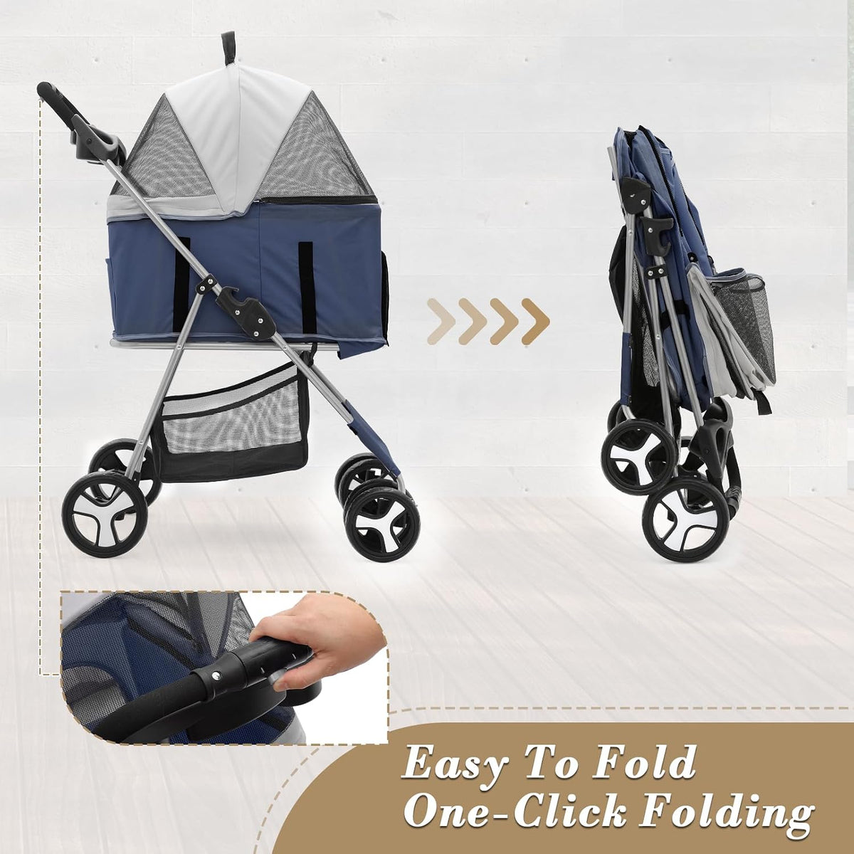 athena collection 4 wheels pet stroller dog stroller, view 10