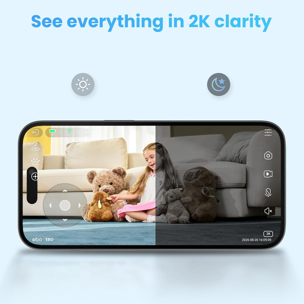 enabot ebo se 2 mobile pet camera: 2k showing dimensions