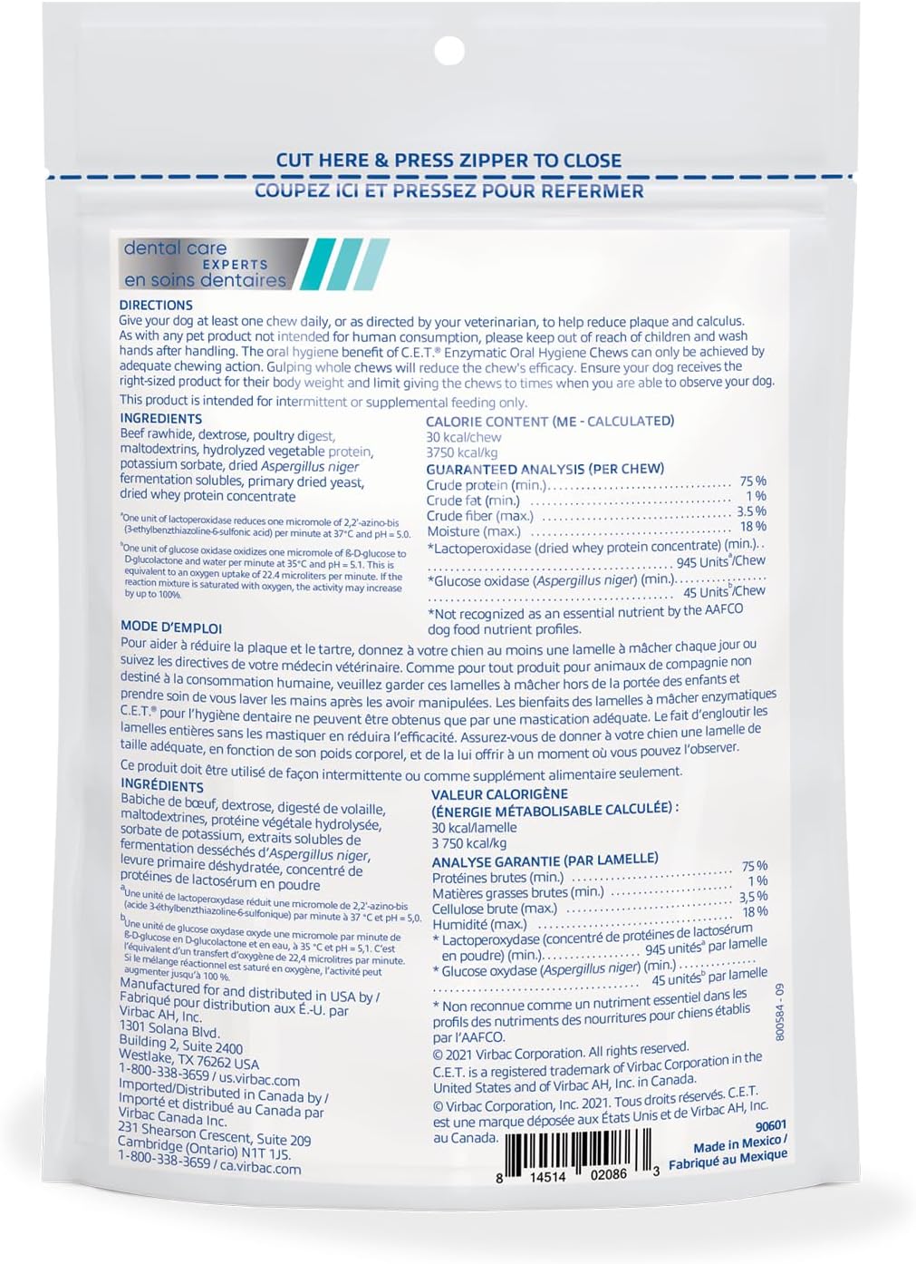 virbac c.e.t. enzymatic oral hygiene chews for dogs shown in use