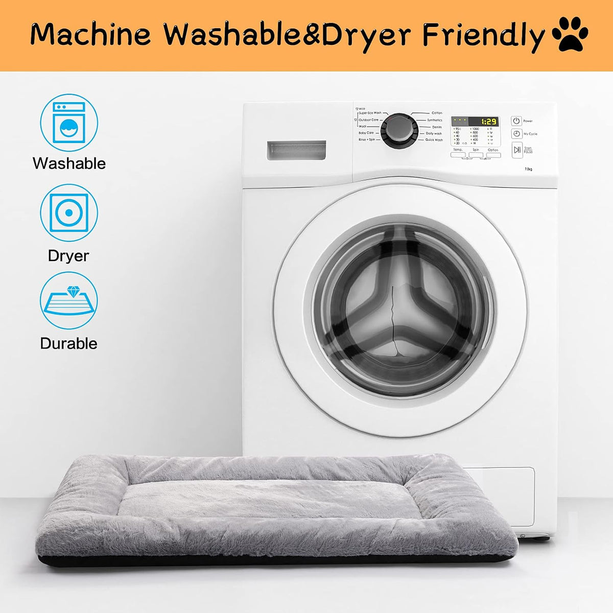 dog crate pad washable dog bed for crate showing dimensions