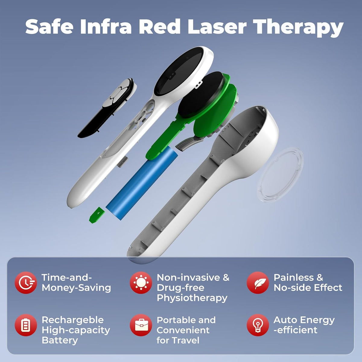 24 diodes infrared red light therapy device for, side view