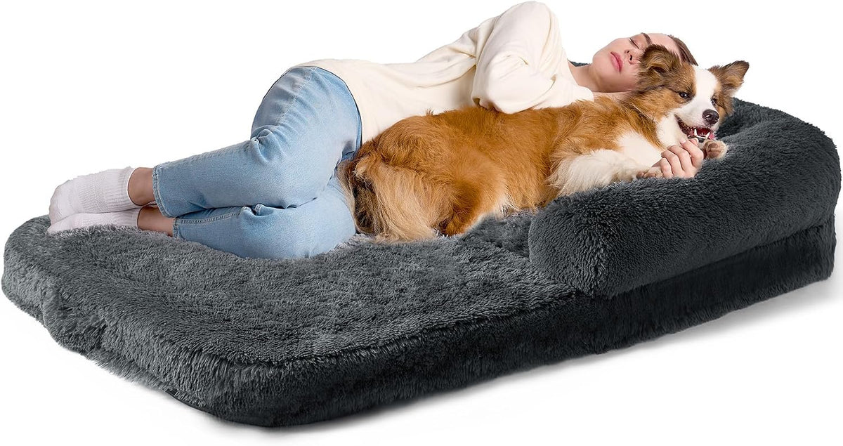 eheyciga foldable xxl dog bed for large sized, side view