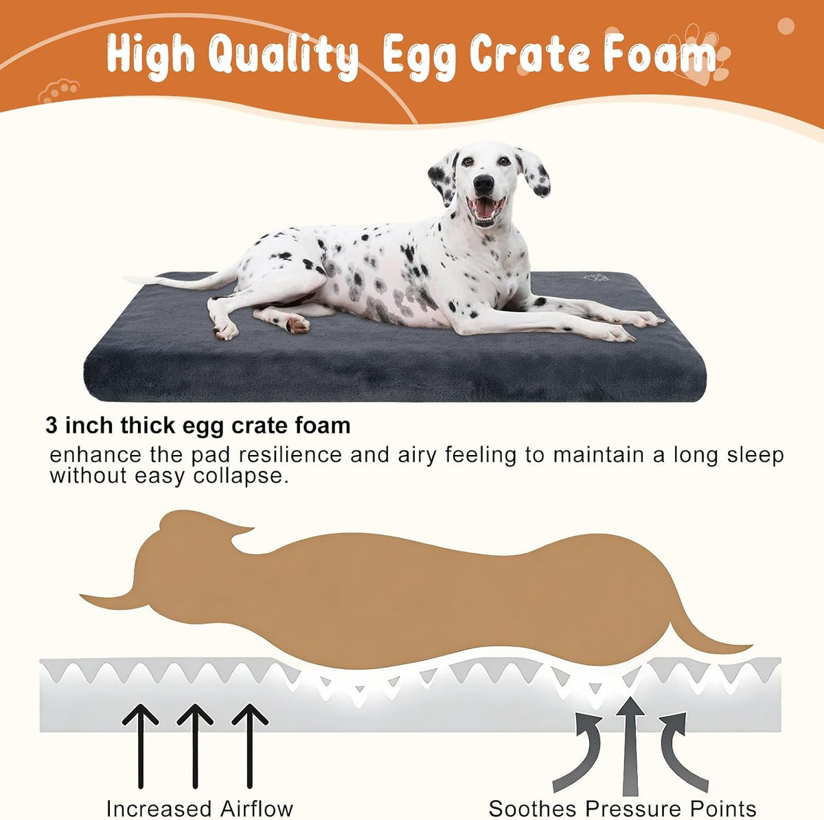 empsign dog bed mat crate pad mattress, ultra shown in use