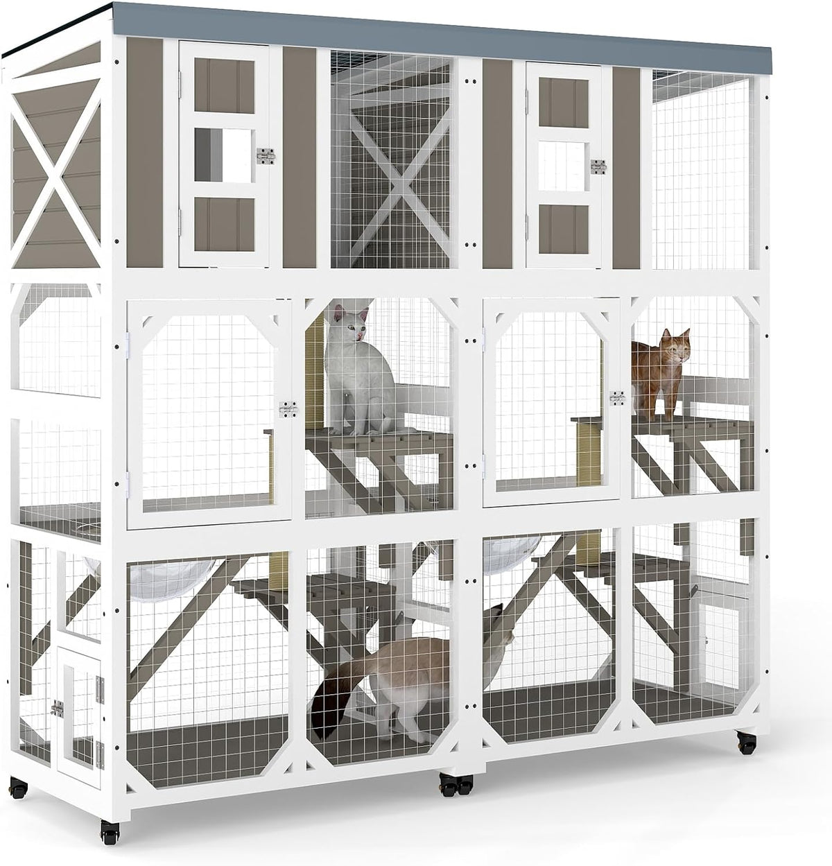 64.4" l catio outdoor cat enclosure,outdoor cats house, main product view
