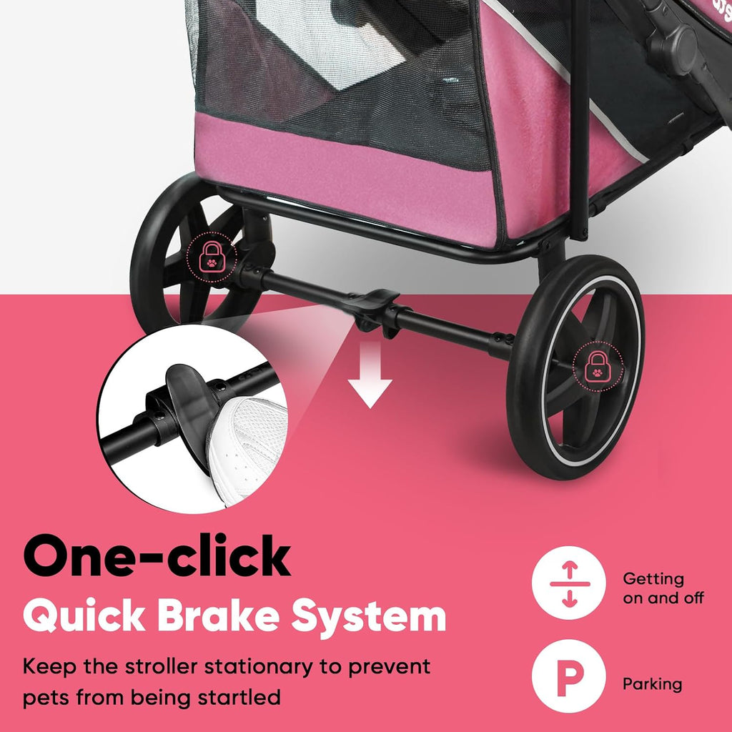 petbobi dog stroller for large medium dogs up, side view