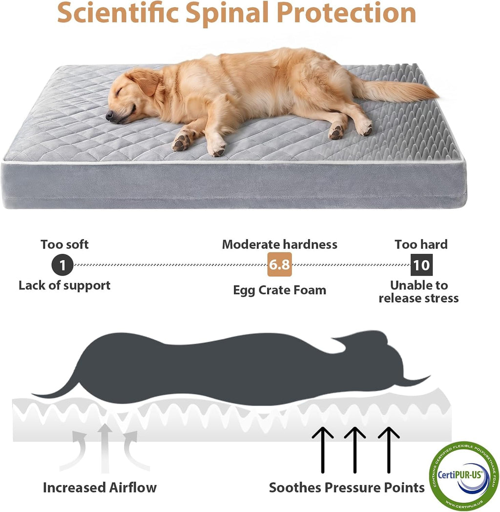 wnpethome orthopedic waterproof xl dog bed for crate, close-up detail