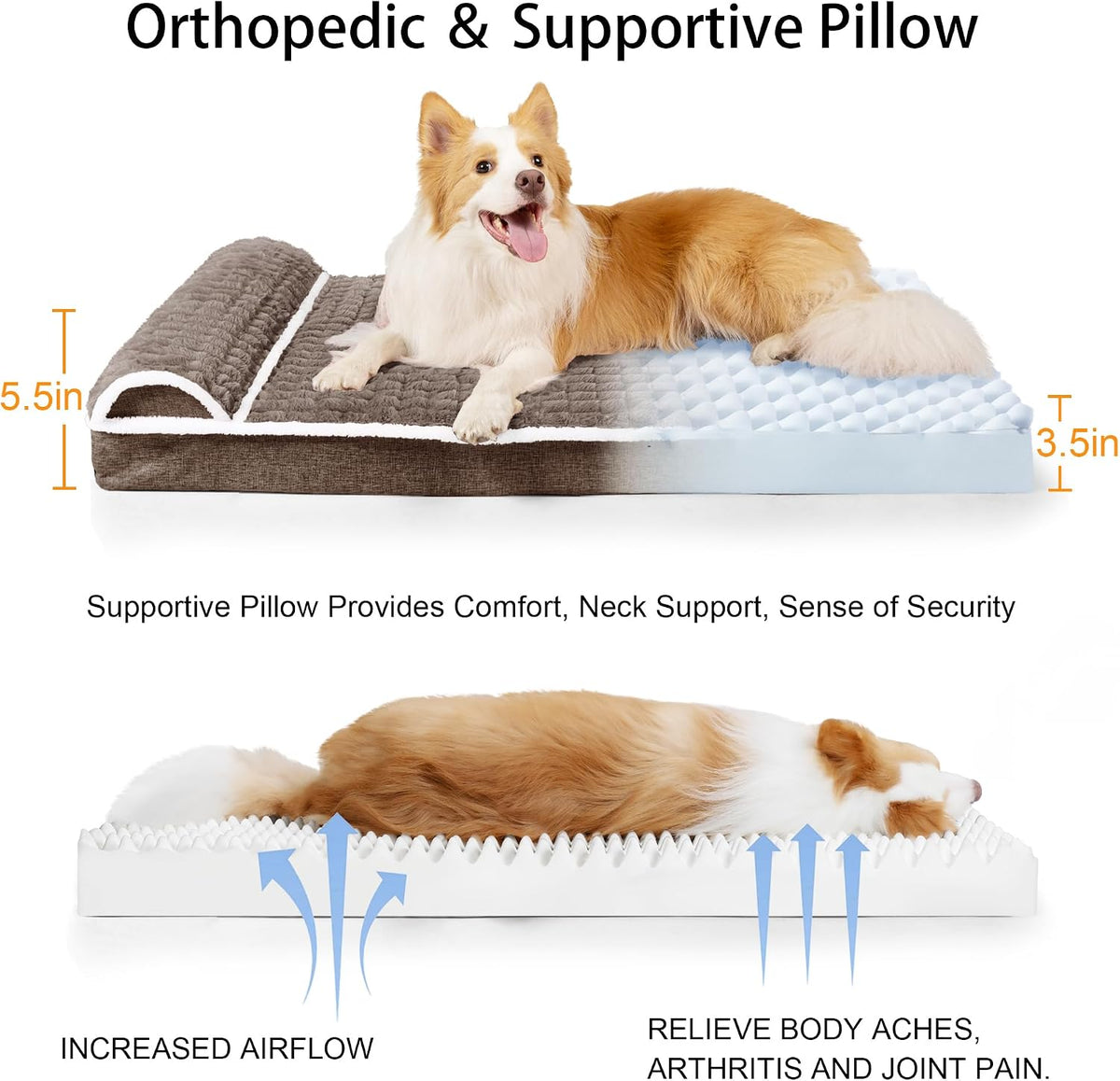 orthopedic large dog bed pillow pet sofa bed, package contents