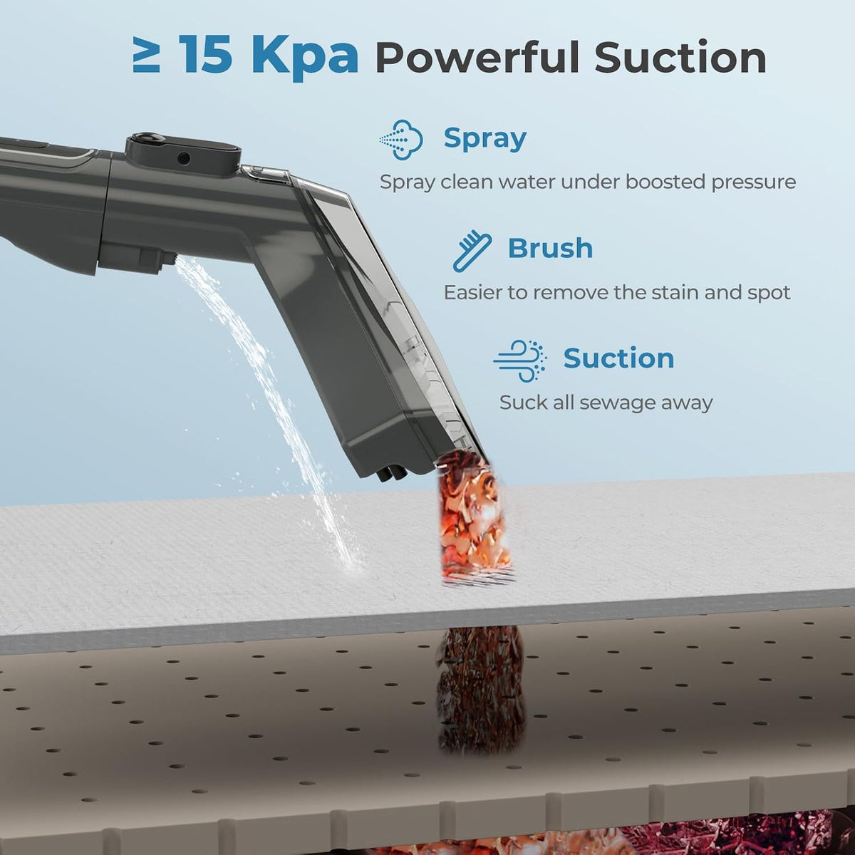 arlime carpet cleaner machine, 600w deep pet stain shown in use
