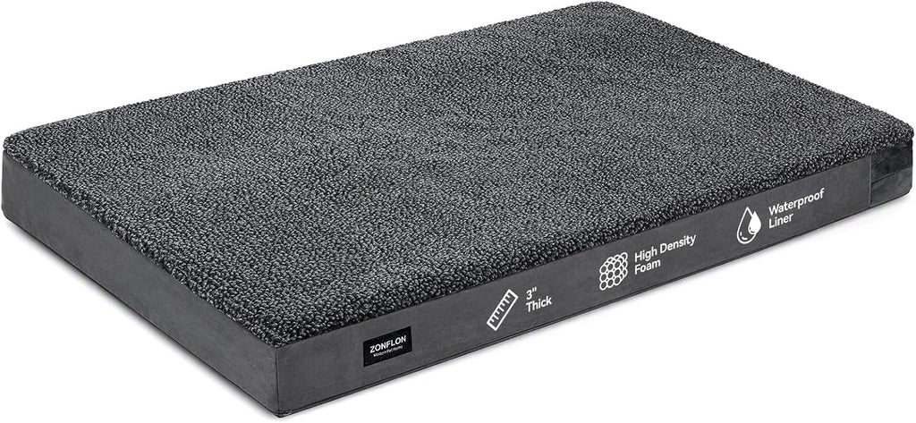 orthopedic dog bed crate pad with waterproof liner, main product view