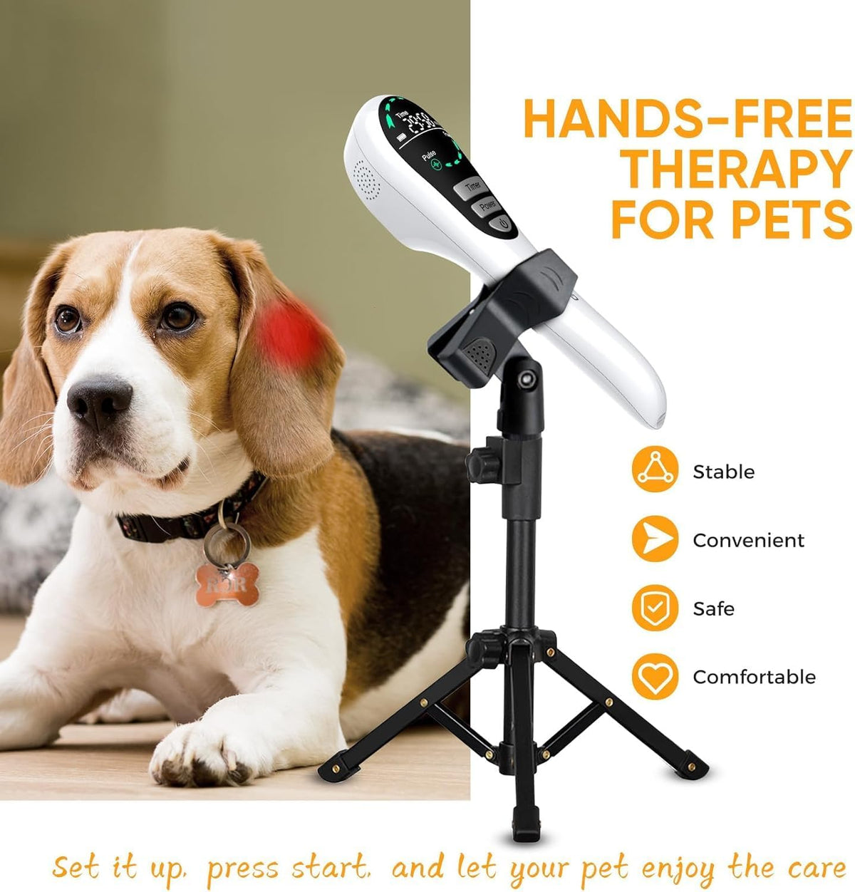 goyojo cold laser therapy for dogs – red, side view
