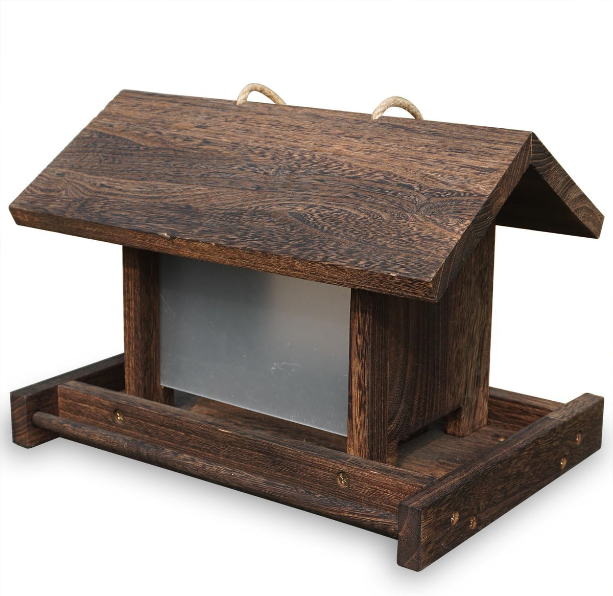 hanging wooden bird feeder outdoor large capacity wood, main product view