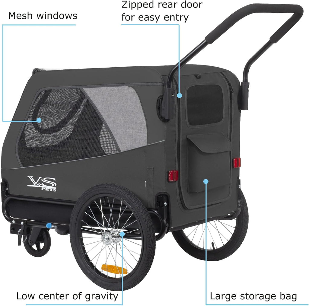 tiggo veelar sports pets large dog bike trailer, close-up detail