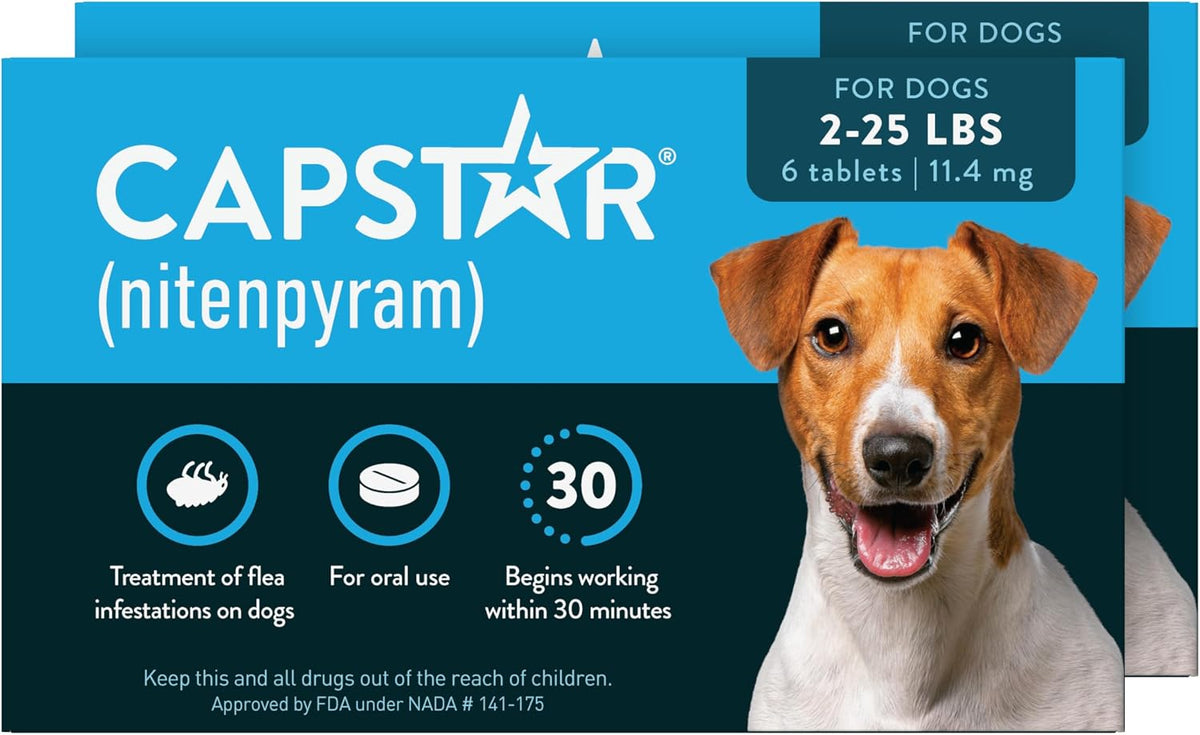 capstar oral flea tablets dogs 2-25 lbs, nitenpyram, main product view