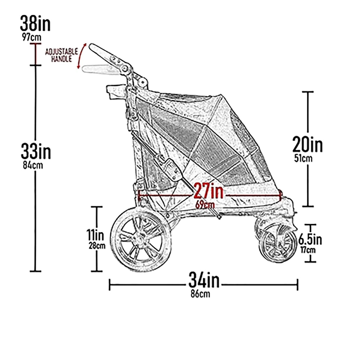 pet gear no-zip excursion pet stroller, graphite shown in use
