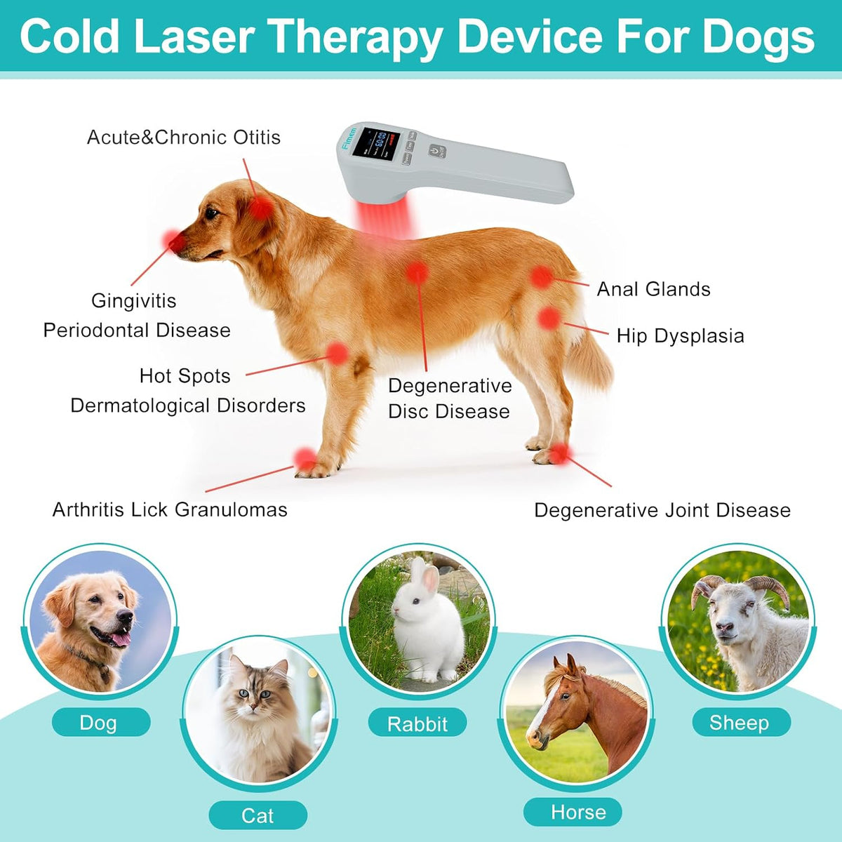 cold laser therapy device, infrared light therapy for, side view