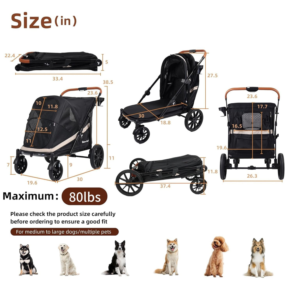 dog stroller for large dogs one-click folding 4 on a desk or shelf
