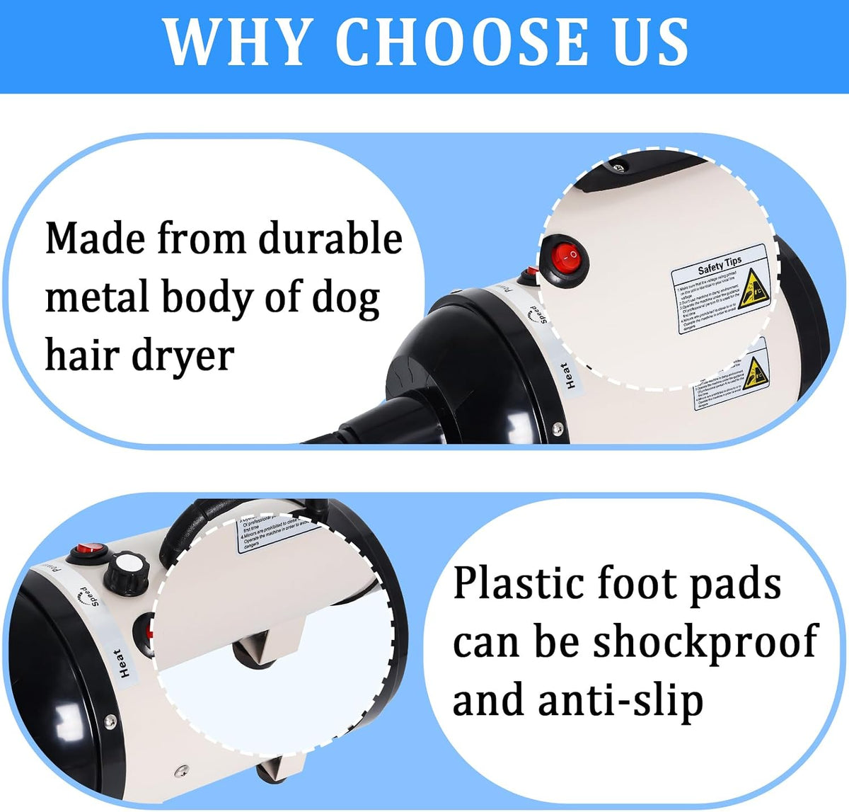 dog dryer for large dogs, 5.2hp 3800w high shown in use
