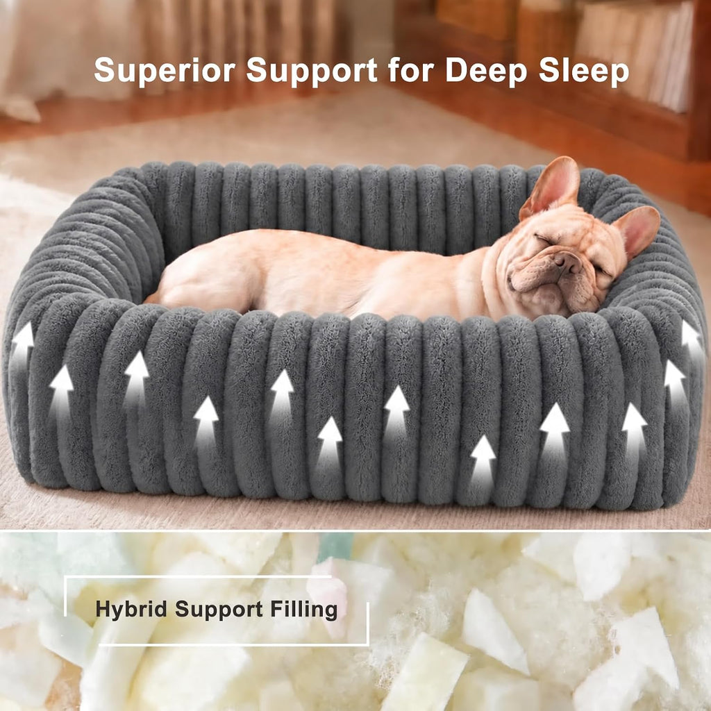 furtime dog bed for small medium dog, washable, side view