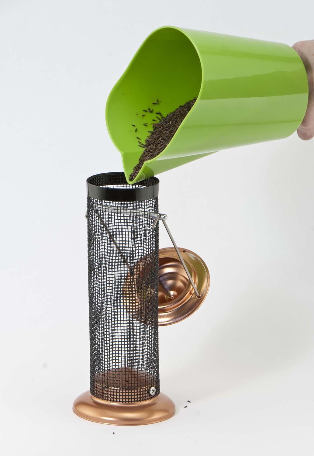 woodlink coppertop thistle mini tube feeder model coptmini showing dimensions
