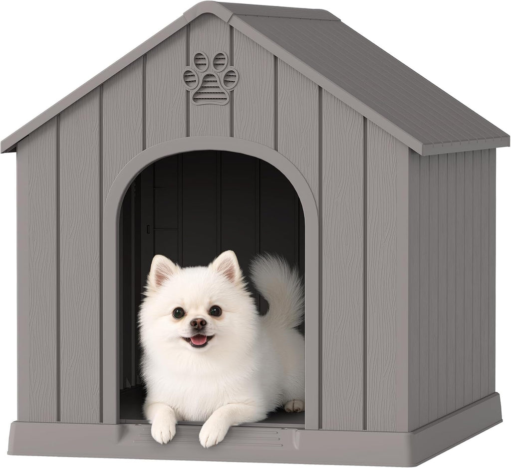 fancyango dog house for small dogs, 26.18''l×24.02''w×25.98''h, grey, main product view