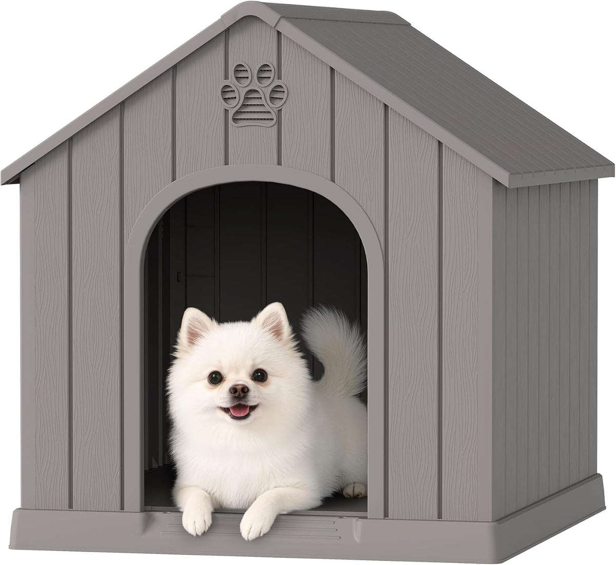 fancyango dog house for small dogs, 26.18''l×24.02''w×25.98''h, grey, main product view