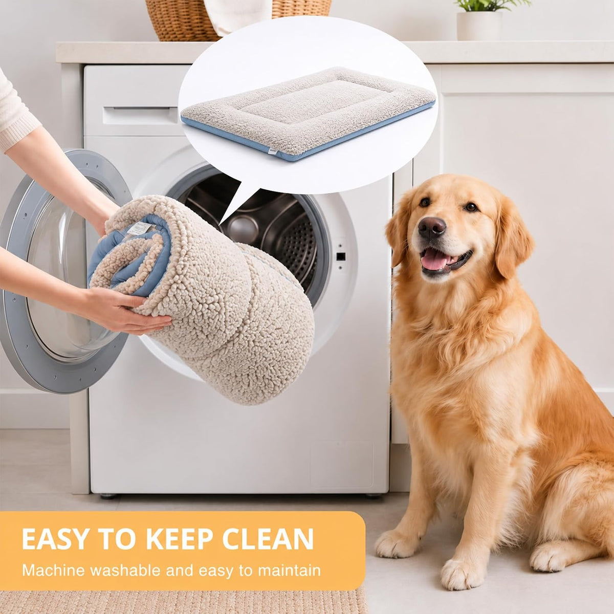 dog crate pad 42 inch self warming pet, front angle view