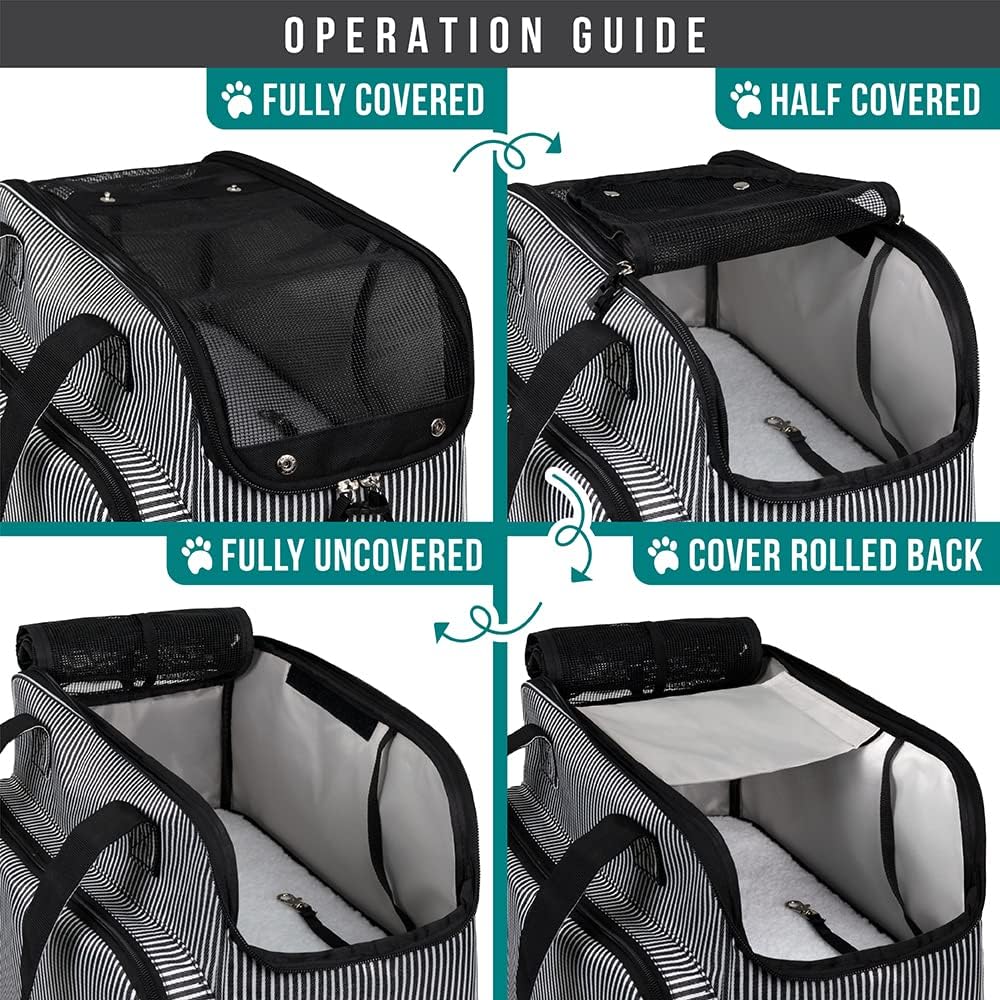 petami small dog purse carrier, airline approved soft showing dimensions