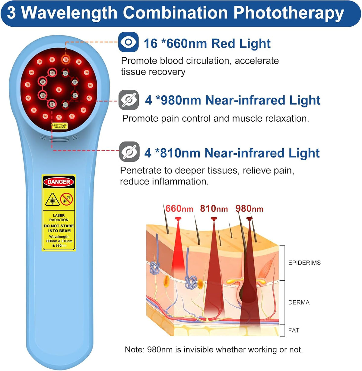cold laser therapy device for dogs, red light shown in use