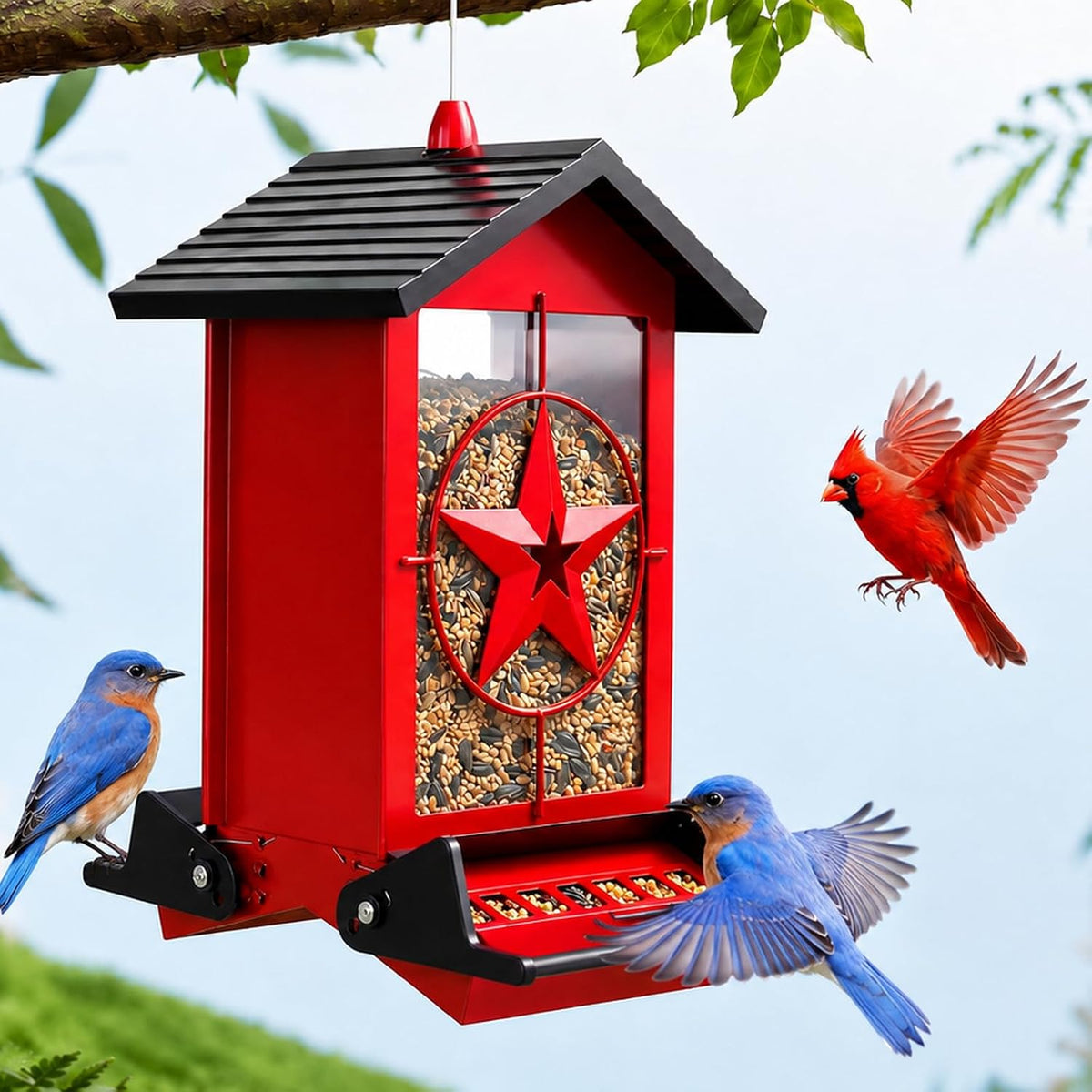 squirrel proof bird feeder for outdoor, 5 lb, main product view