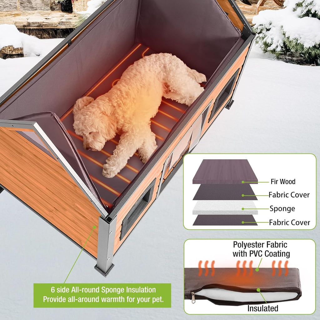 gutinneen heated dog house for large dogs outdoor on a desk or shelf