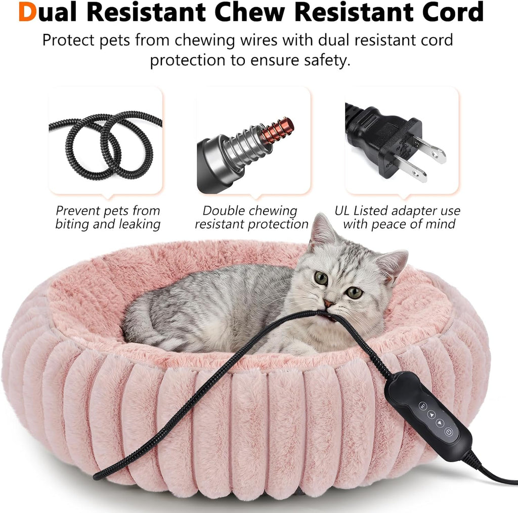 invenho heated cat beds for indoor cats and, close-up detail