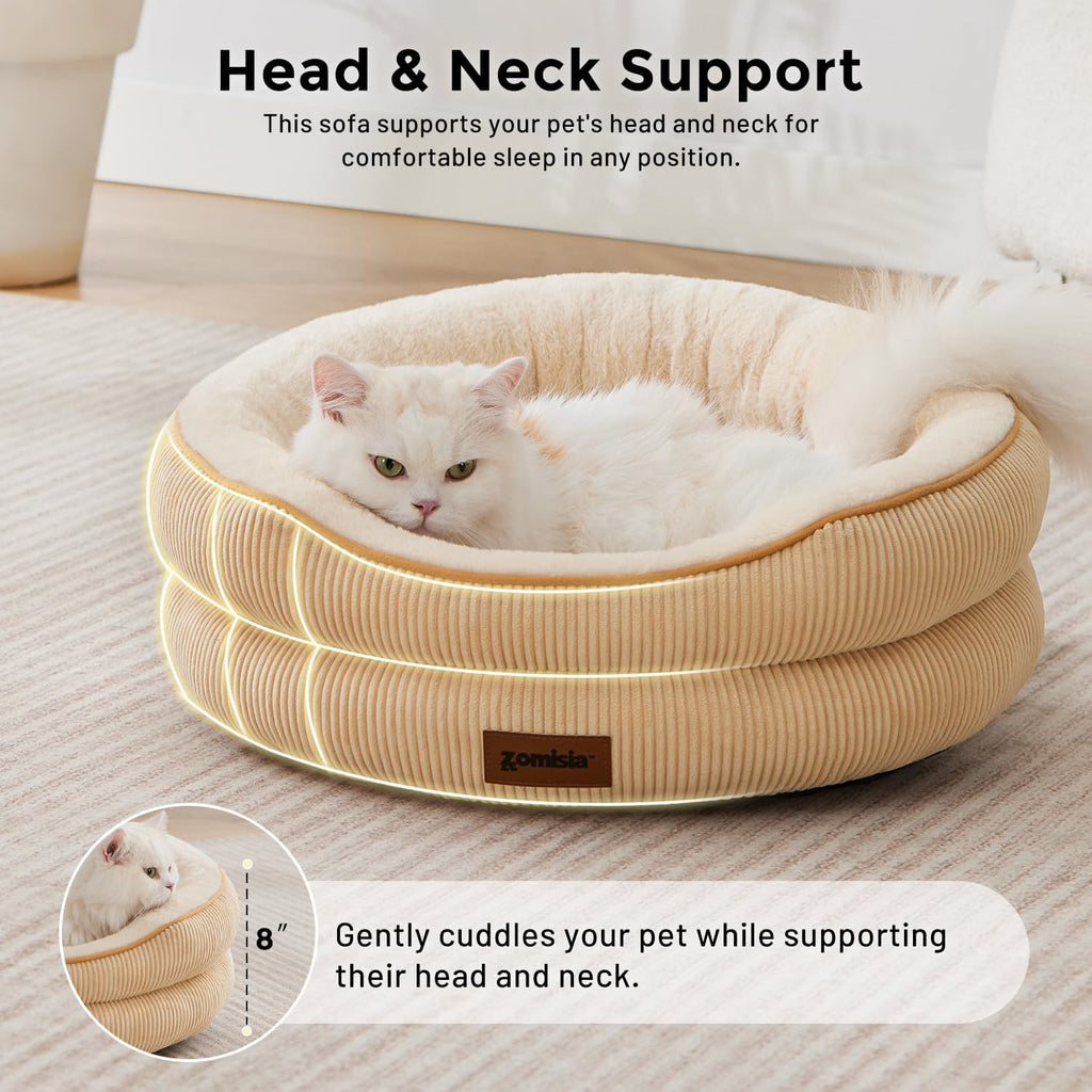 zomisla heated cat bed for indoor cats, 25, side view