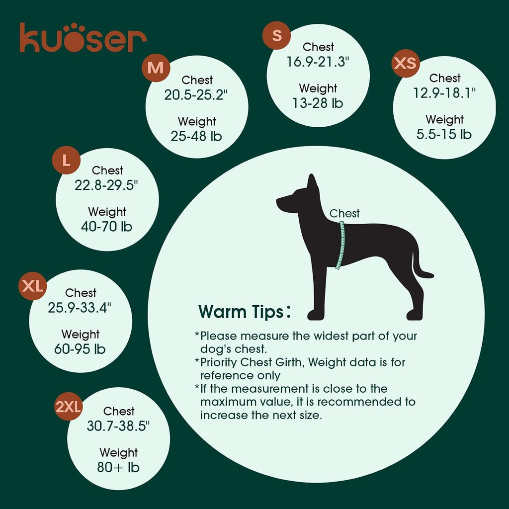 kuoser dog life jacket, high flotation reflective dog shown in use