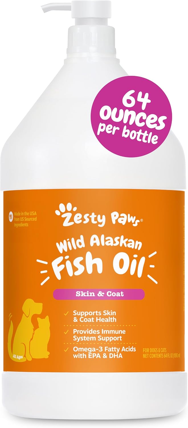 zesty paws wild alaskan fish oil for dogs, main product view