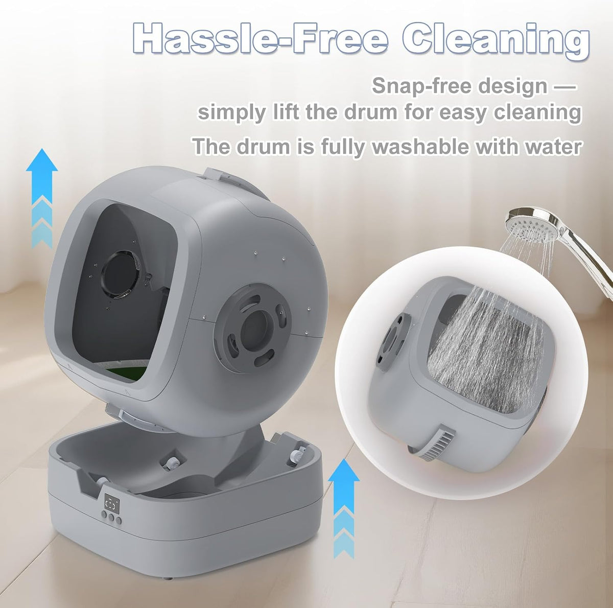 upfas automatic cat litter box self cleaning showing dimensions