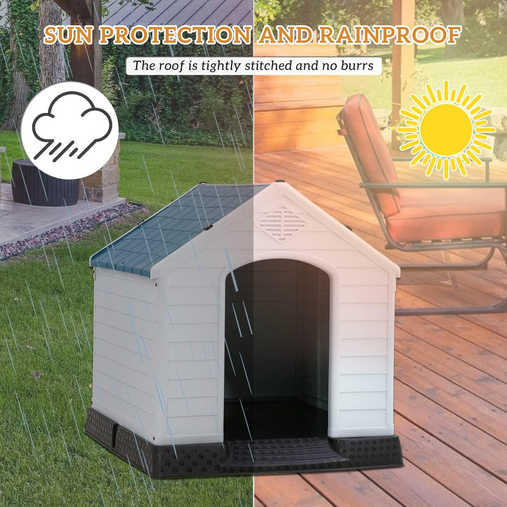 large dog house,outdoor dog kennel,insulated dog house pet, side view