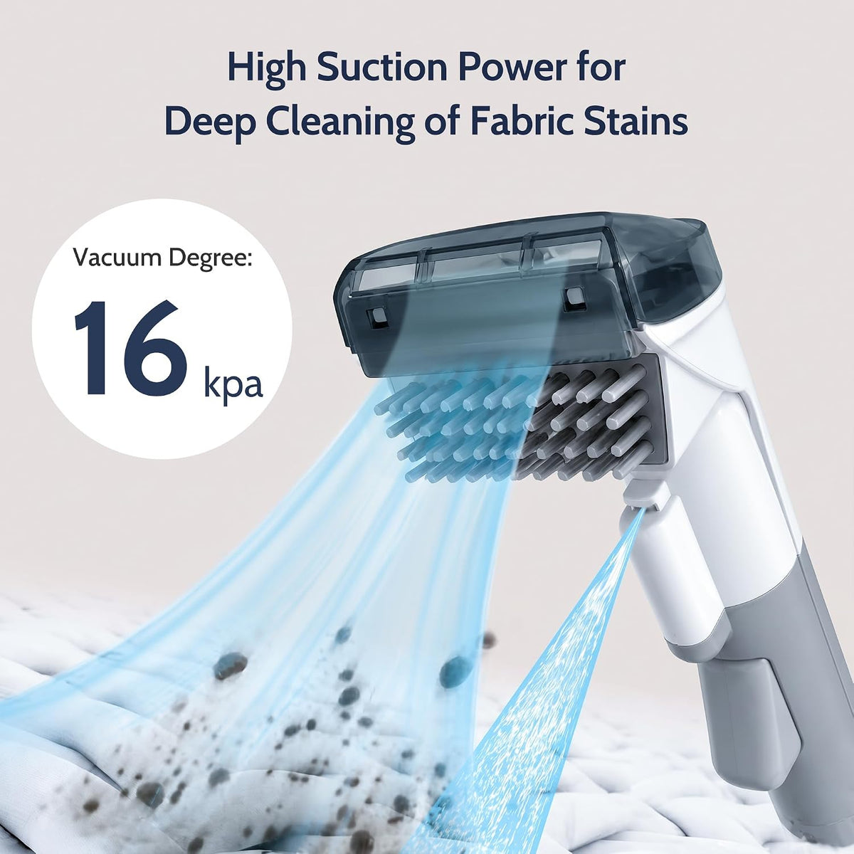 portable carpet cleaner machine,16kpa power suction with tools, side view