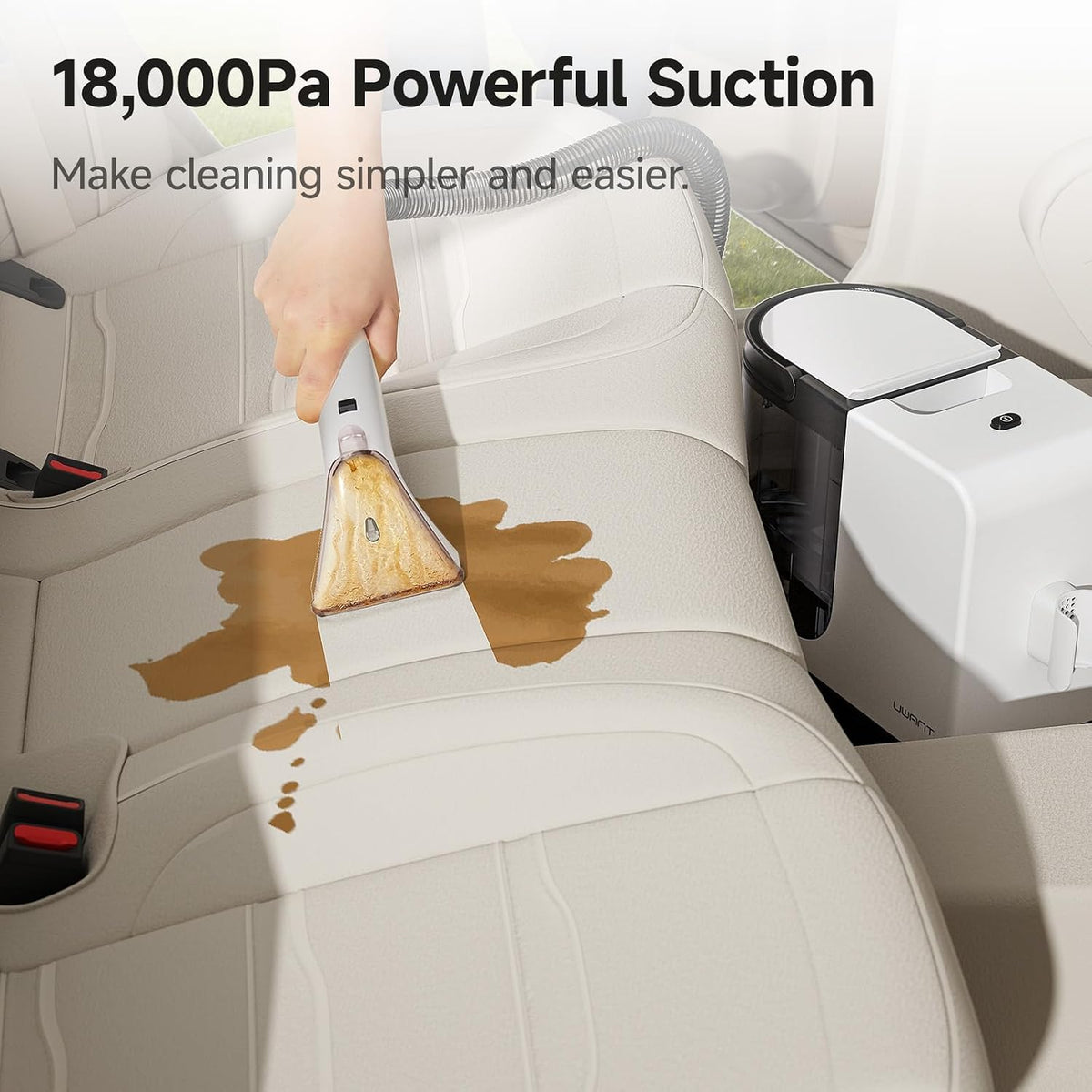 uwant carpet cleaner machine with powerful suction for shown in use