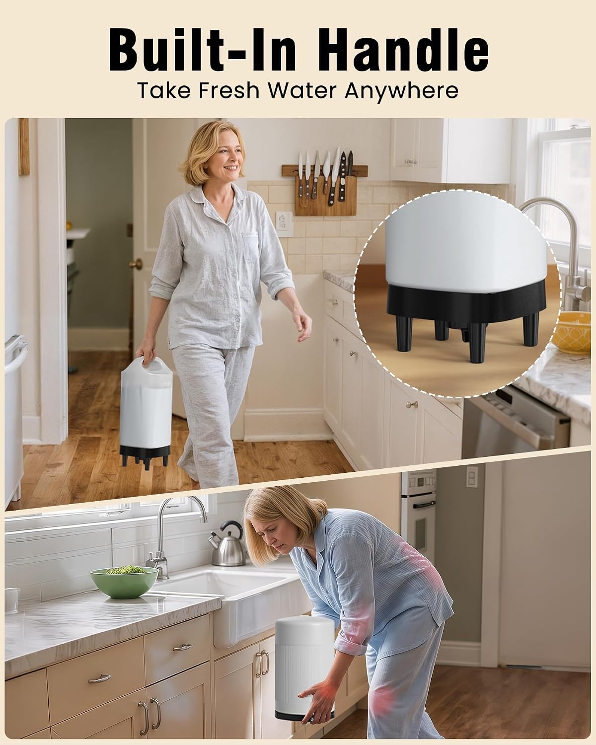 petnf 2.4 gallon automatic dog water bowl dispenser, side view