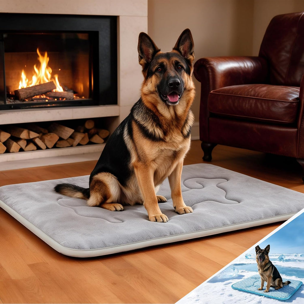 washable dog crate pad, plush back & cooling, main product view
