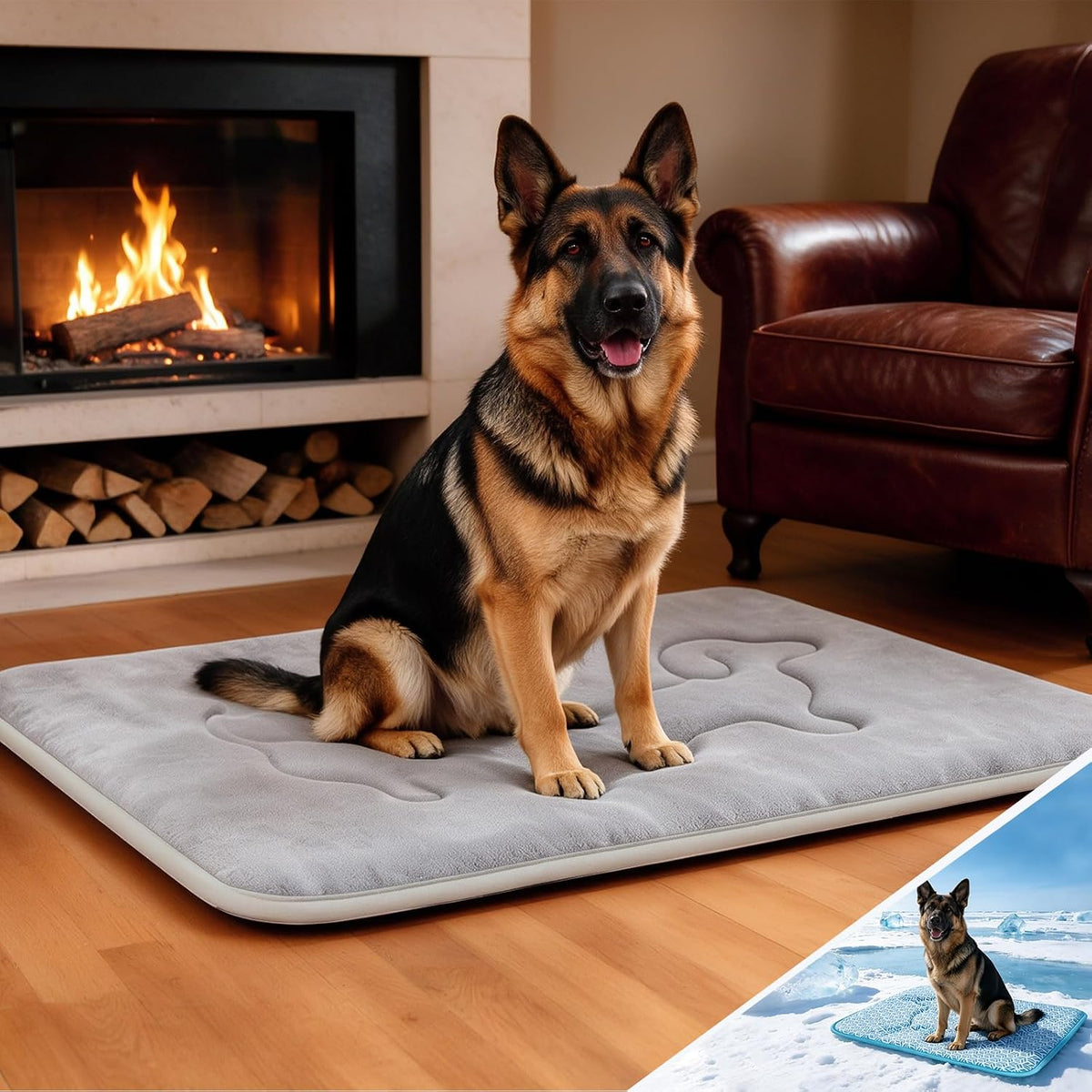 washable dog crate pad, plush back & cooling, main product view